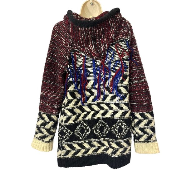 Isabel Marant H&M XS Wool Alpaca Oversized Fringe Chunky Cardigan Sweater Zip-Up - Picture 7 of 11